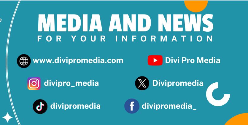 a blue banner with text and colorful text