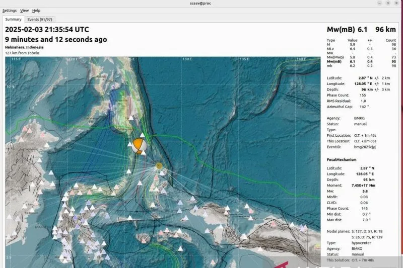 Gempa Magnitudo 6,2 Guncang Morotai